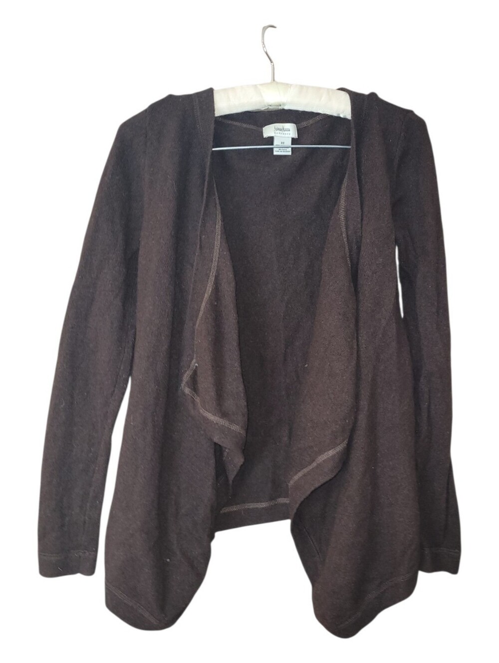Neiman Marcus Brown Open Cashmere Cardigan Sweater XS
